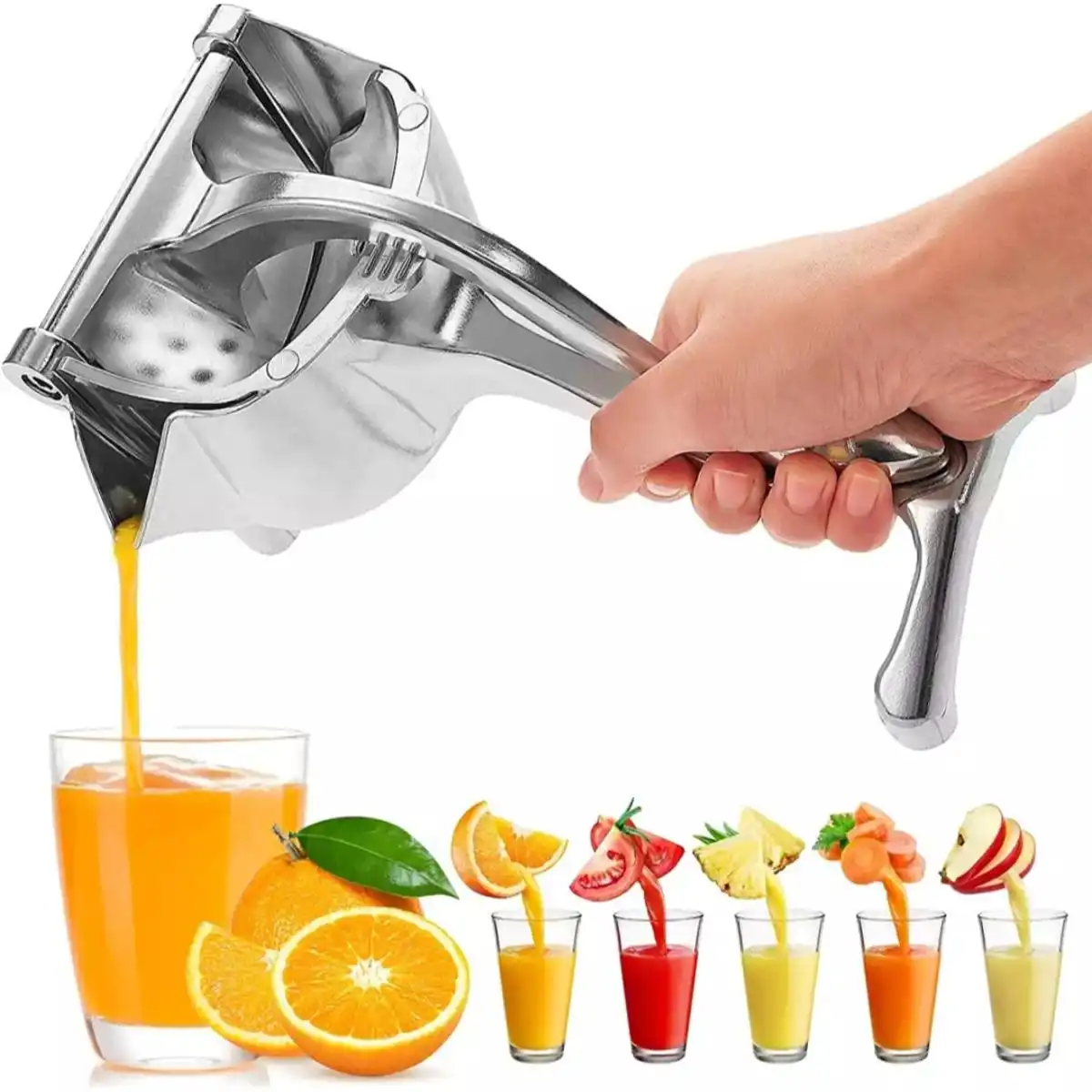 ilver Metal Manual Juicer Fruit Squeezer Juice Squeezer Lemon Orange Juicer Press Household Multifunctional Juicer